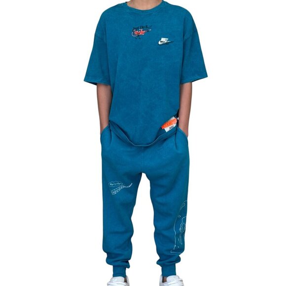 Nike Club Wash Club Drip SweatPants Men's Small Green Abyss Aqua - Picture 2 of 13